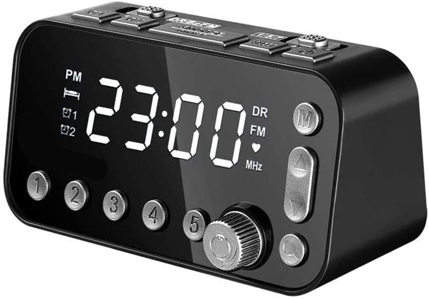 DAB FM Alarm Clock Radio LED Display Dual USB Snooze Sleep Timer
