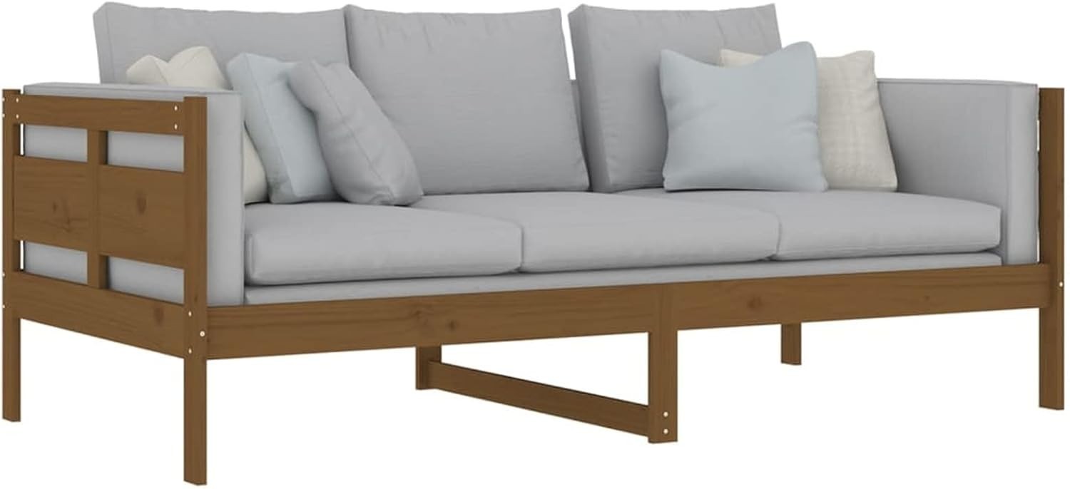 Solid Pine Wood Daybed Sofa Bed 90x190cm | Rustic Guest Bed for Indoor/Outdoor