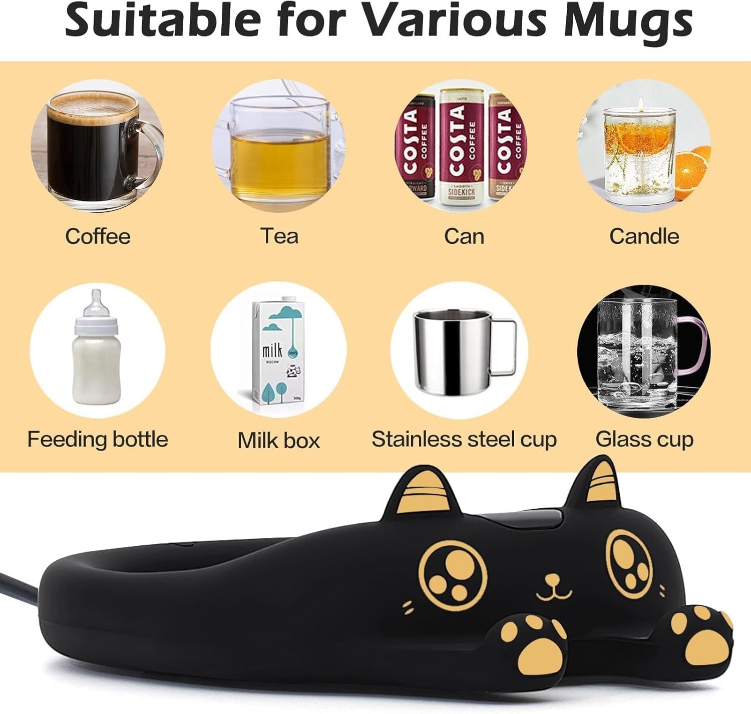 Coffee Mug Warmer 3 Temp Settings Auto Shut Off Desk