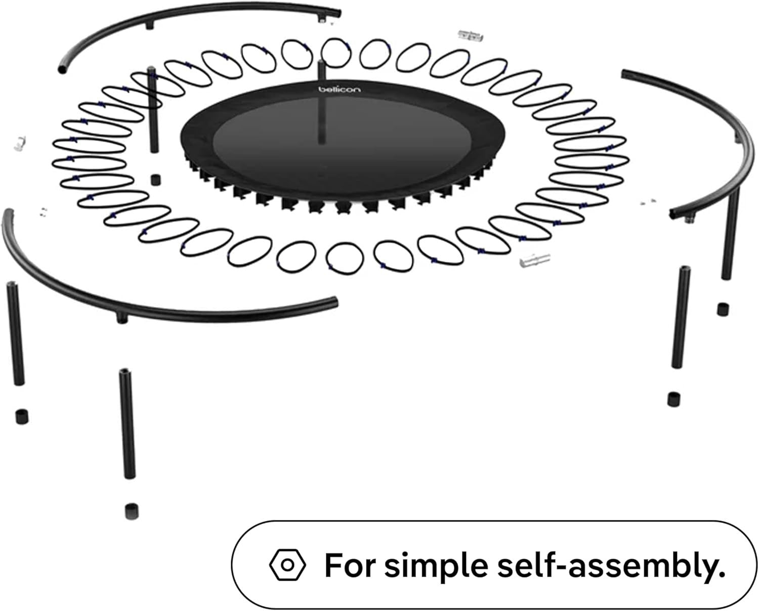 Fitness Rebounder Trampoline 100cm Rope Suspension 150kg Silent Indoor