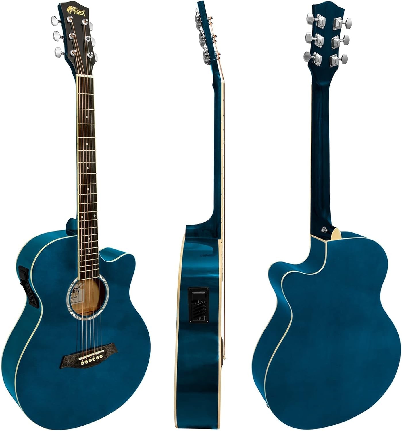 Full Size Electro Acoustic Guitar Cutaway 3-Band EQ Blue