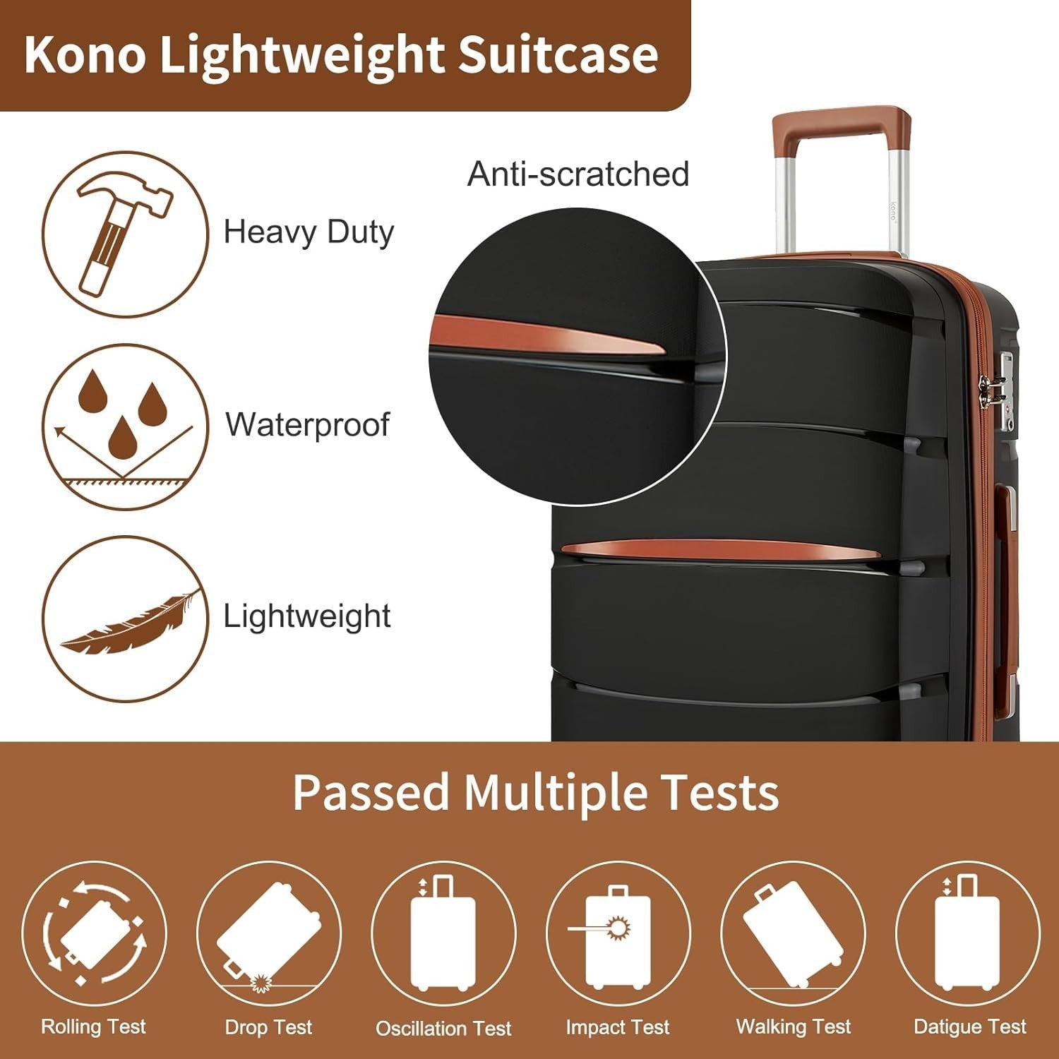 28” Extra Large Suitcase Lightweight PP Hard Shell Spinner Wheels TSA Lock