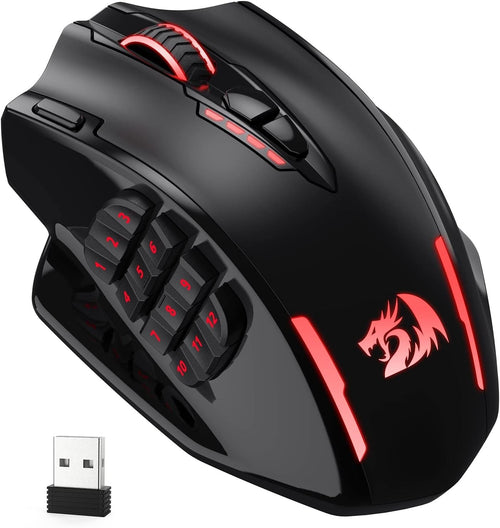 Wireless Gaming Mouse 16000 DPI RGB MMO 16 Buttons Rechargeable PC