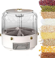 Rotating Rice Bucket 6 Grid Grain Dispenser Large Dry Food Storage