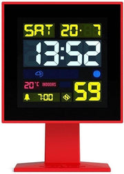 Large Digital Alarm Clock Red Retro Square LCD Desk Bedside Time Display