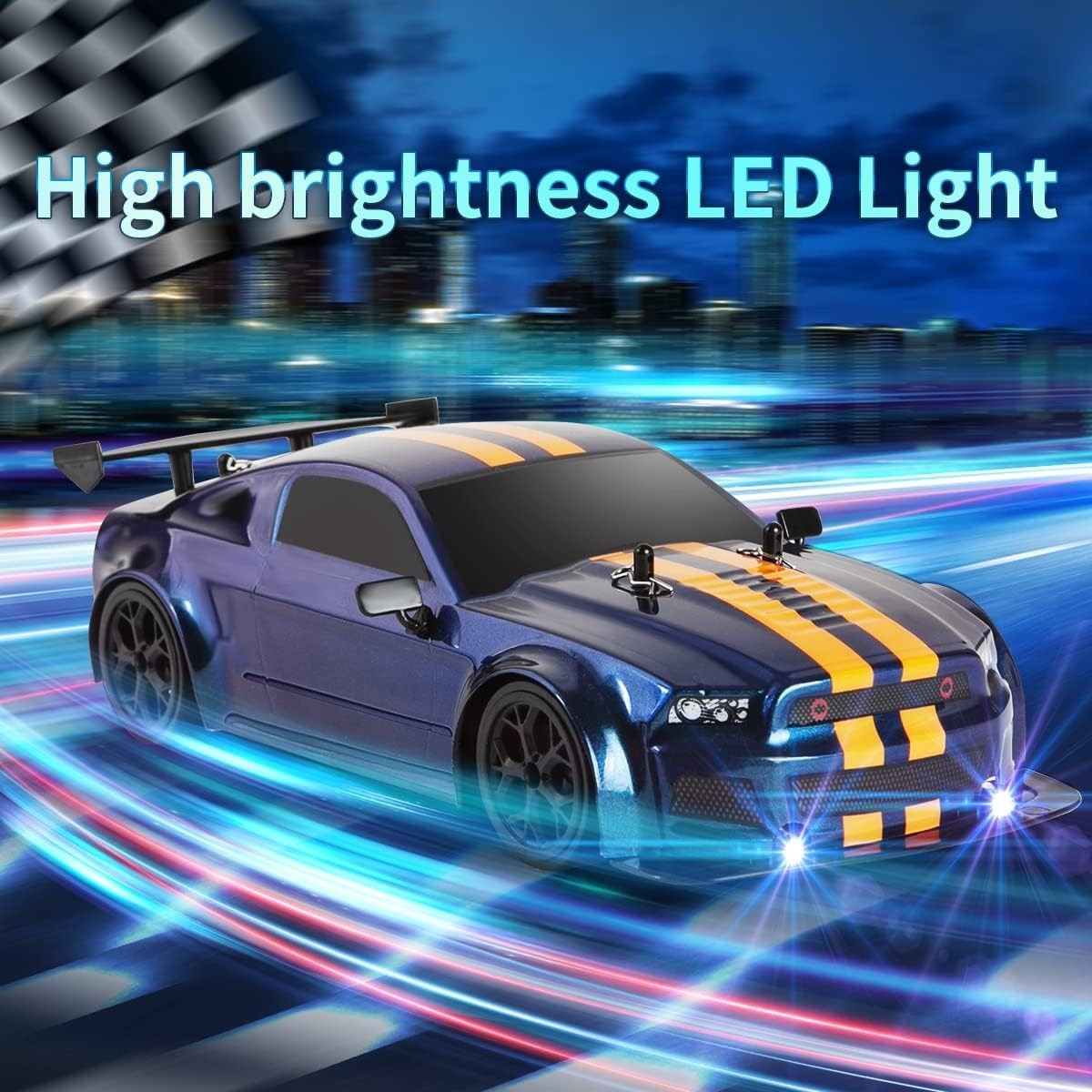 1:14 RC Drift Car 4WD High Speed Remote Control Car Boys Kids Gift Blue-Purple