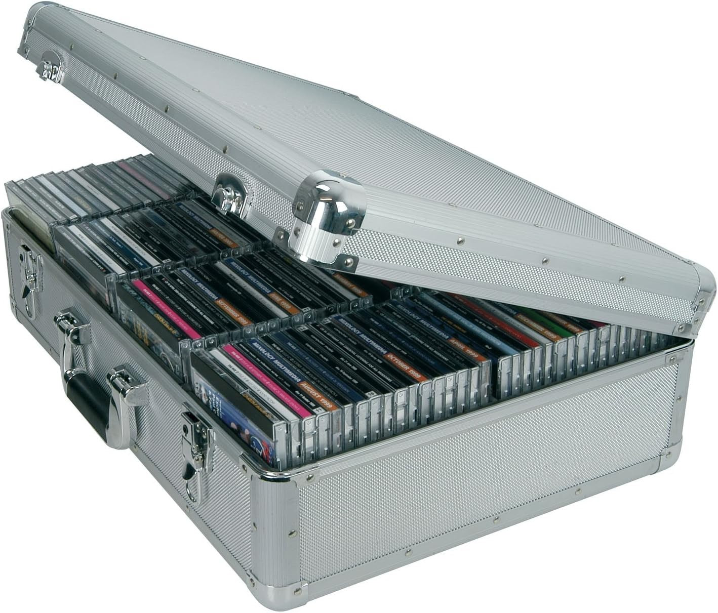 Aluminium CD Storage Case Holds 120 CDs Lockable DJ Flight Box Padded