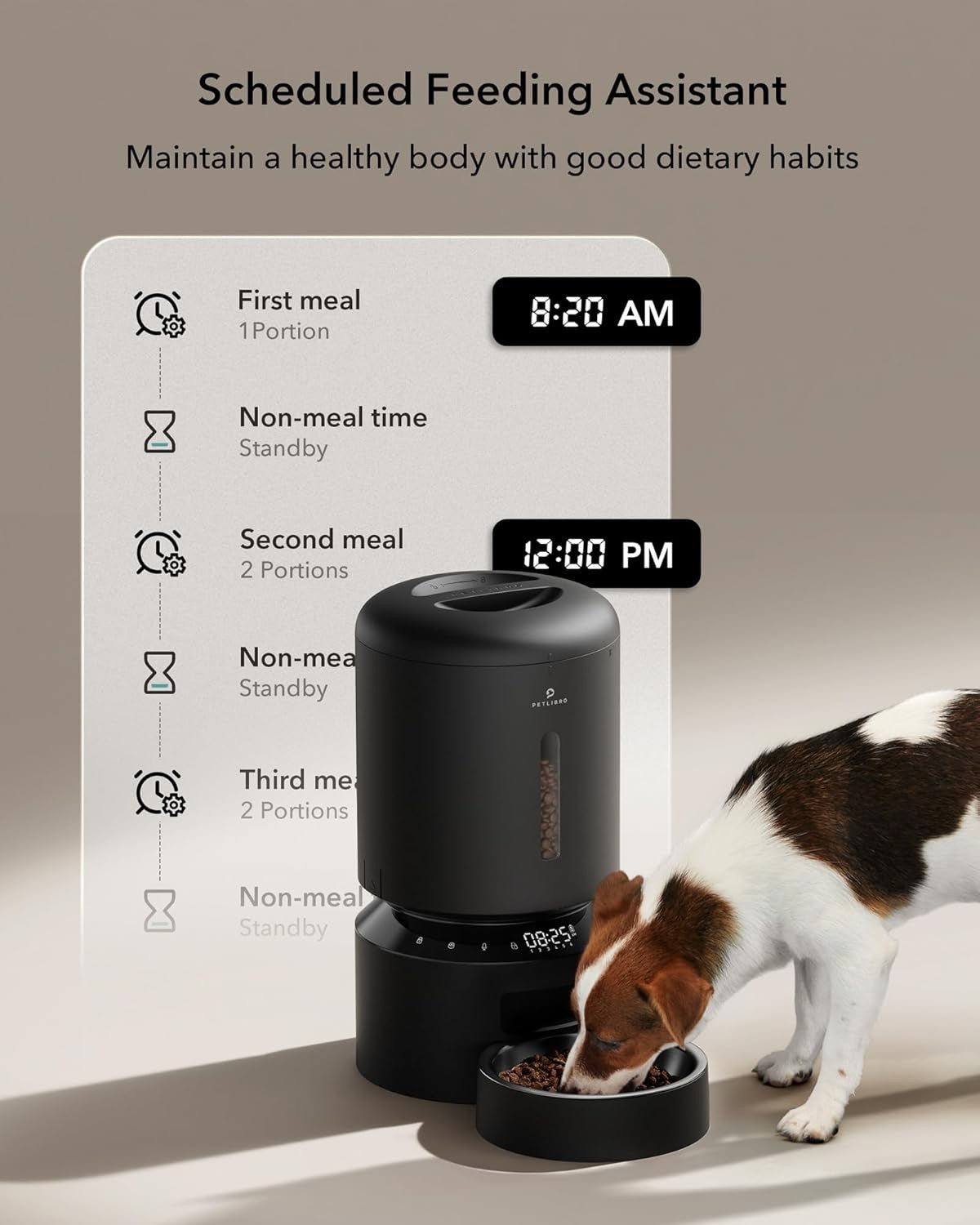 Automatic Pet Feeder 5L Dry Food Dispenser 6 Meals Portion Control