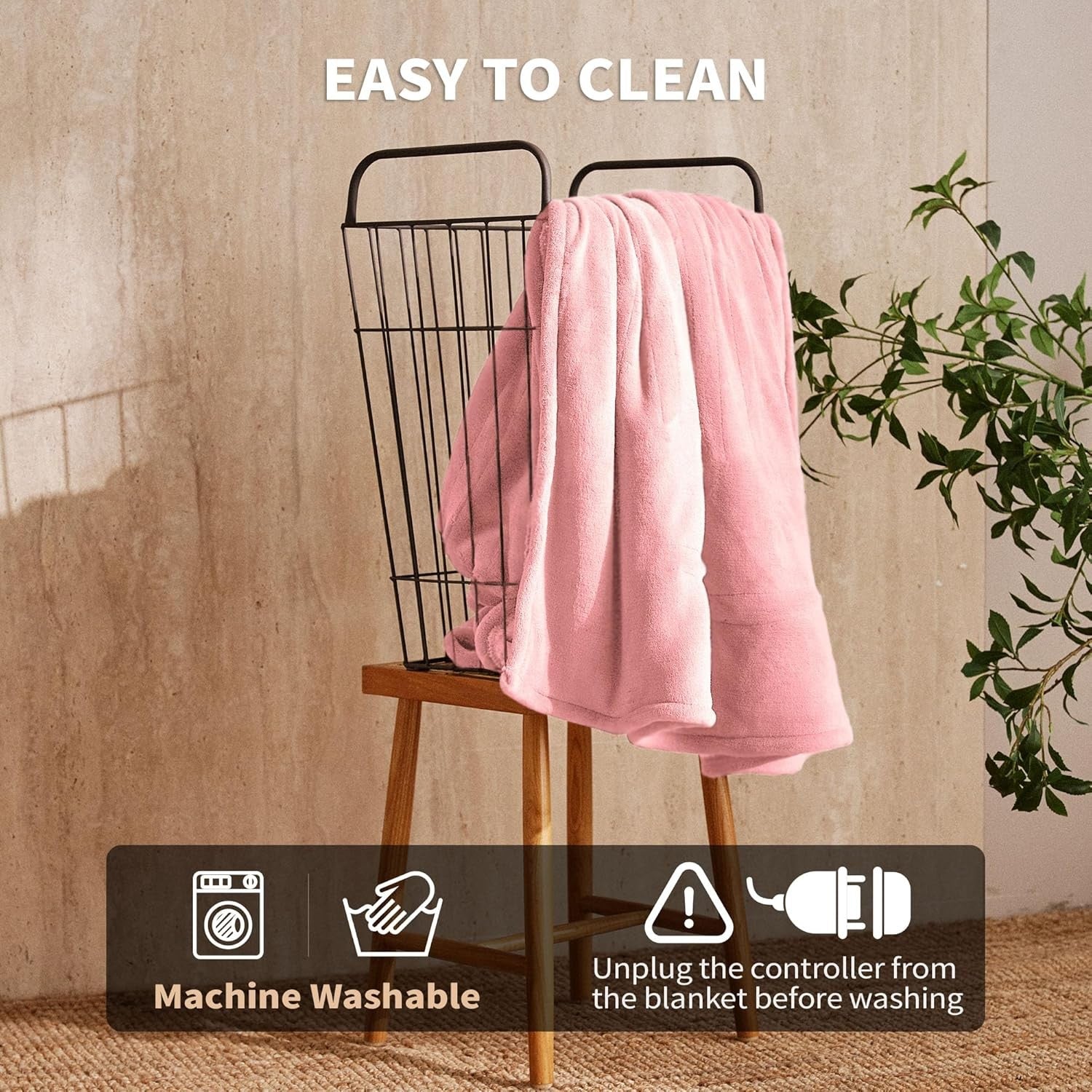 Electric Heated Throw Blanket 130x160cm 6 Heat Timer Washable Sofa Bed