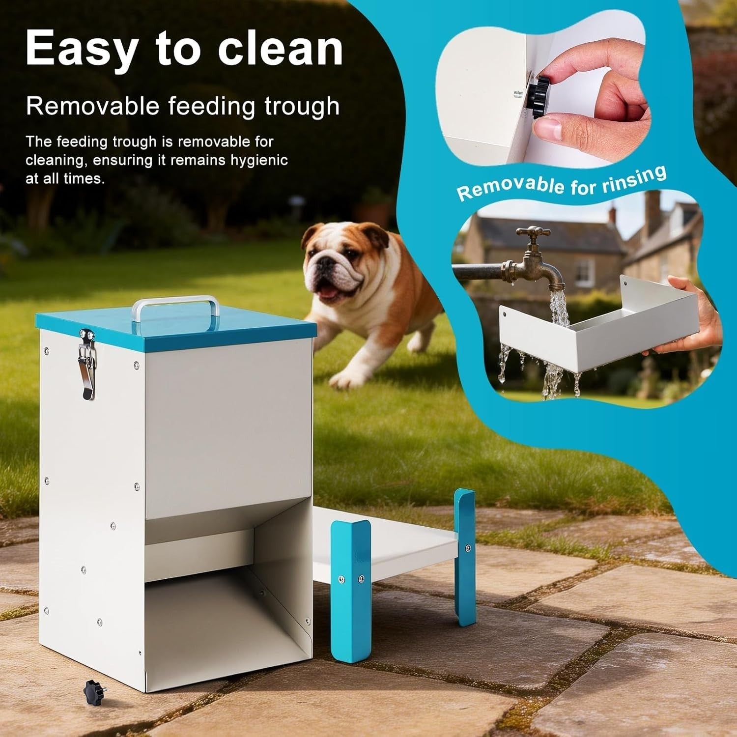 10L Elevated Automatic Pet Feeder Metal Gravity Food Dispenser Bowl