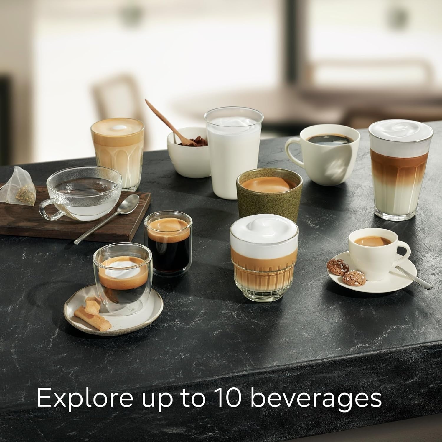Fully Automatic Bean-to-Cup Coffee Machine Touch Display Milk Frother 9 Drinks