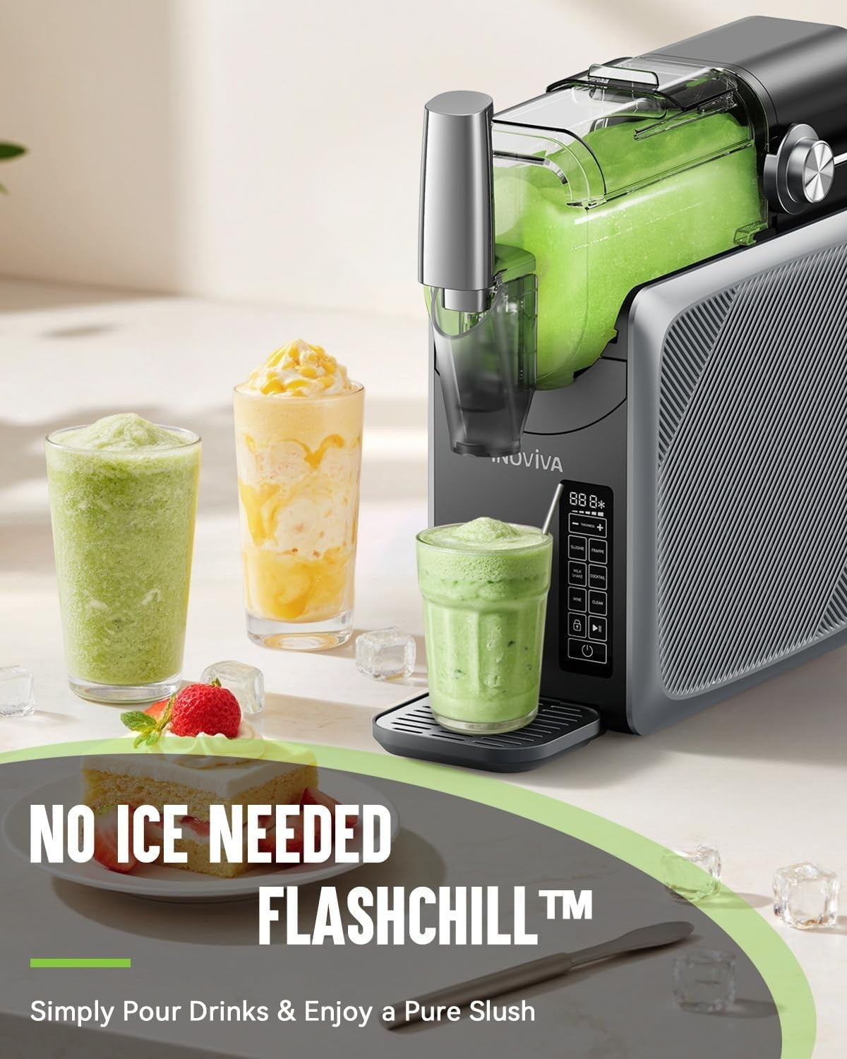 2.0L Slushie Machine Frozen Drink Maker 5 Preset Self-Cleaning White