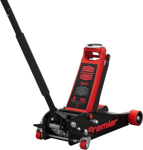 4 Ton Low Profile Hydraulic Trolley Jack 100–533mm Rocket Lift Heavy Duty Red