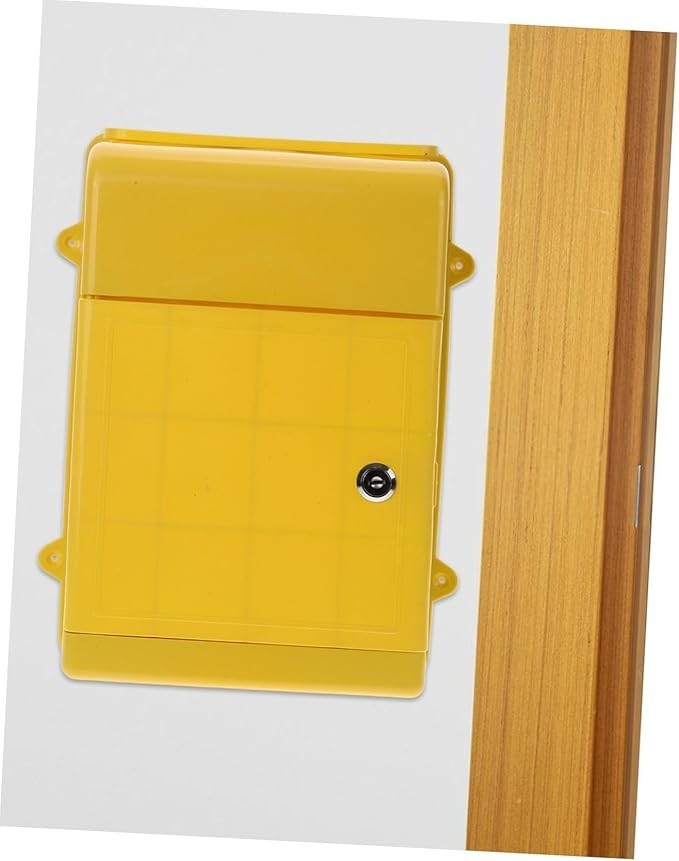 Wall Mounted Lockable Mailbox Yellow – Secure Weatherproof Post Box for Home