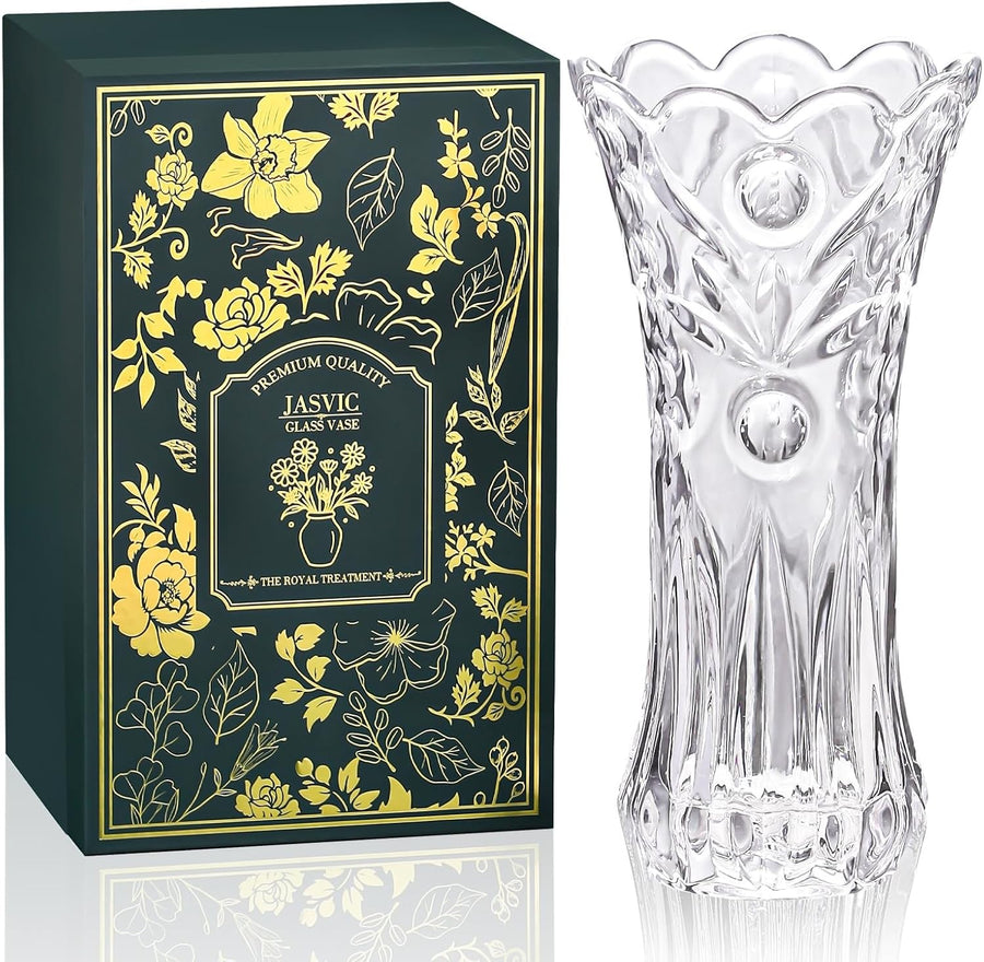 30cm Crystal Glass Flower Vase Tall Clear Vase Wedding Centrepiece