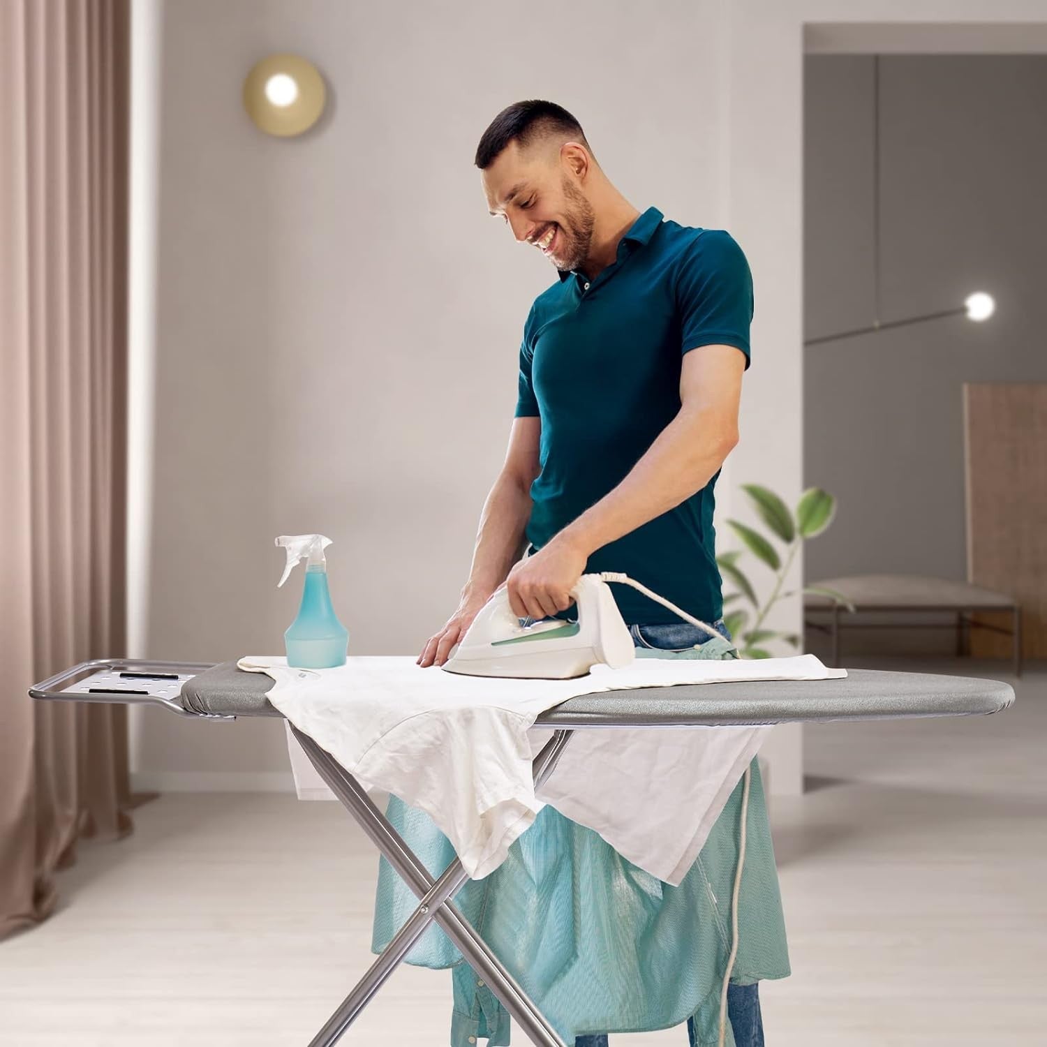 Ironing Board with Heat Resistant Cover Non Slip Folding Steel Frame