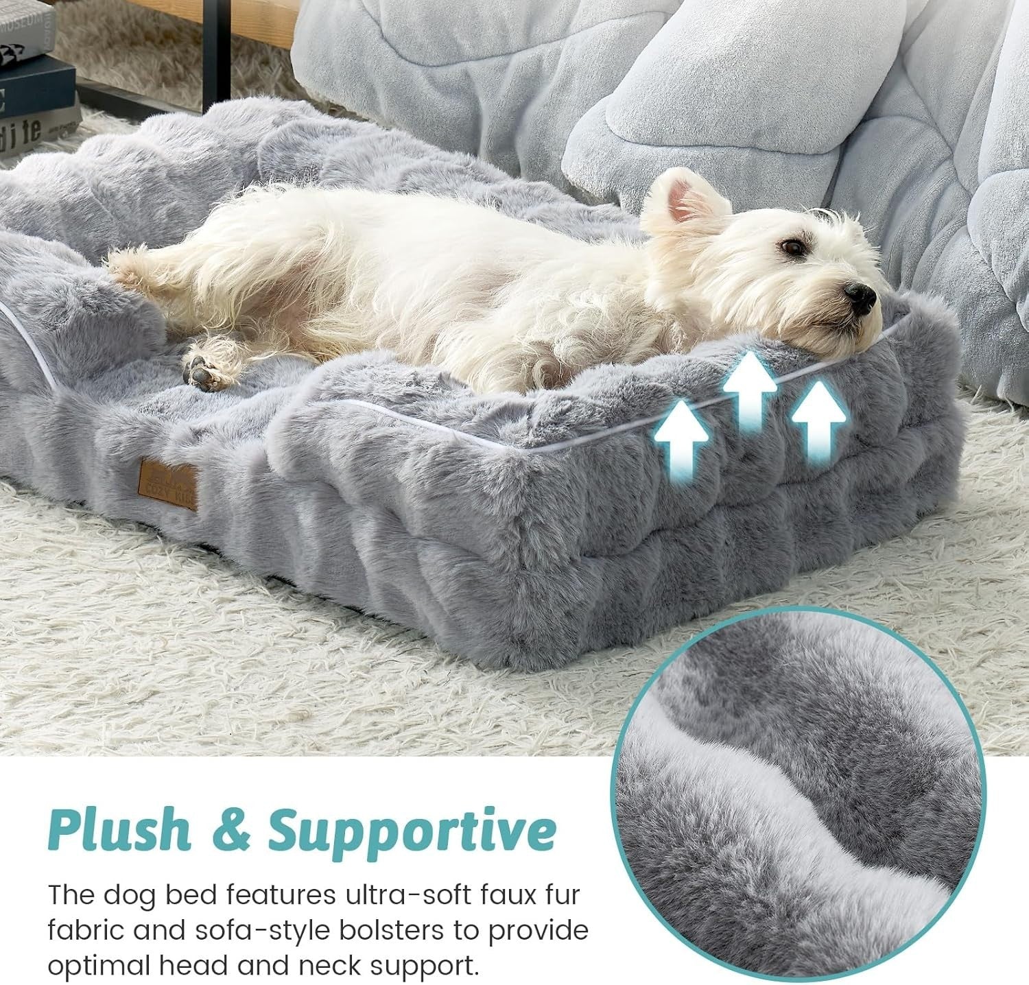 Extra Large Orthopedic Dog Sofa Bed 44x32in Washable