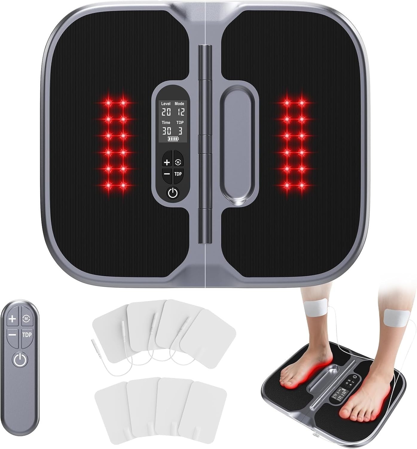 Wilwish Foot Massager EMS TENS Red Light Circulation Pain Relief Muscle Therapy