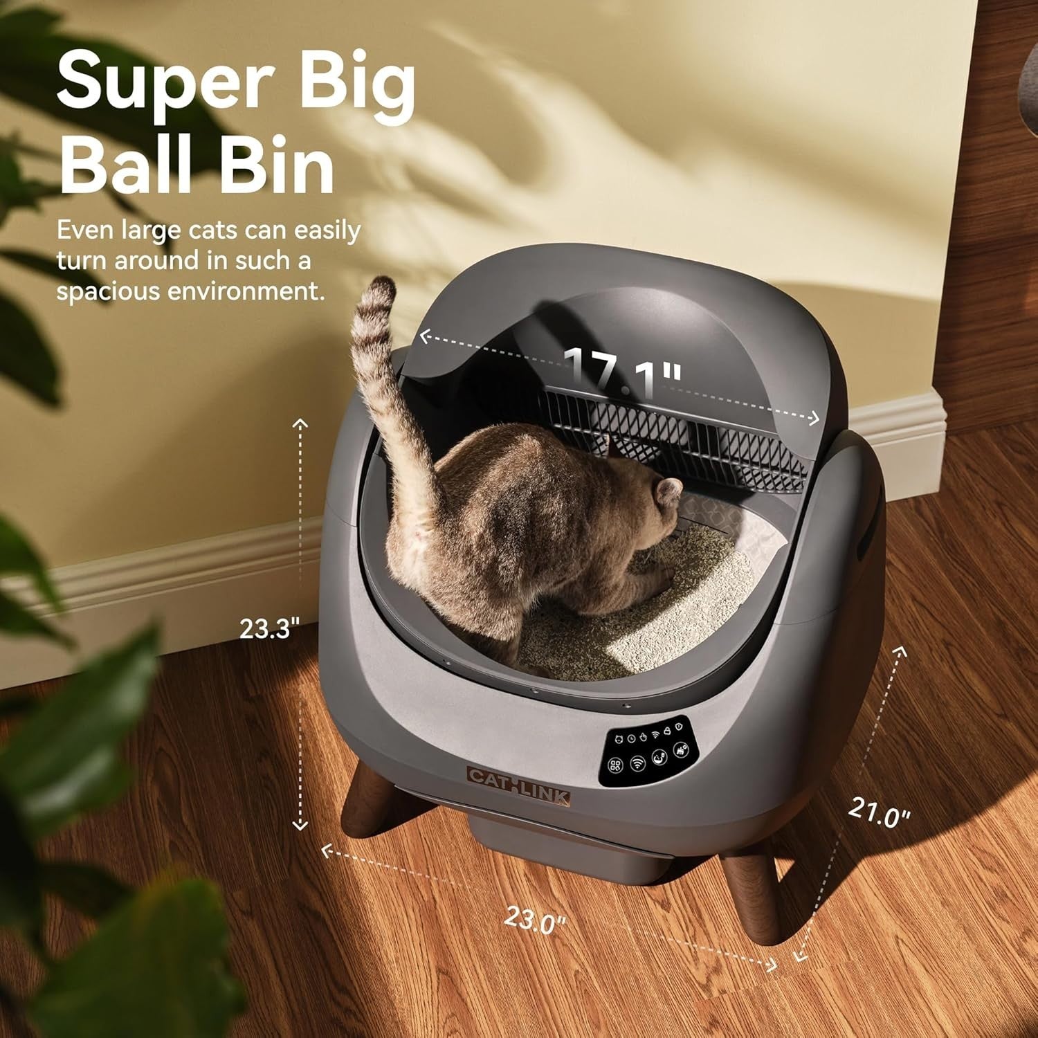 Self Cleaning Cat Litter Box APP Control AI Health Monitor Open Top