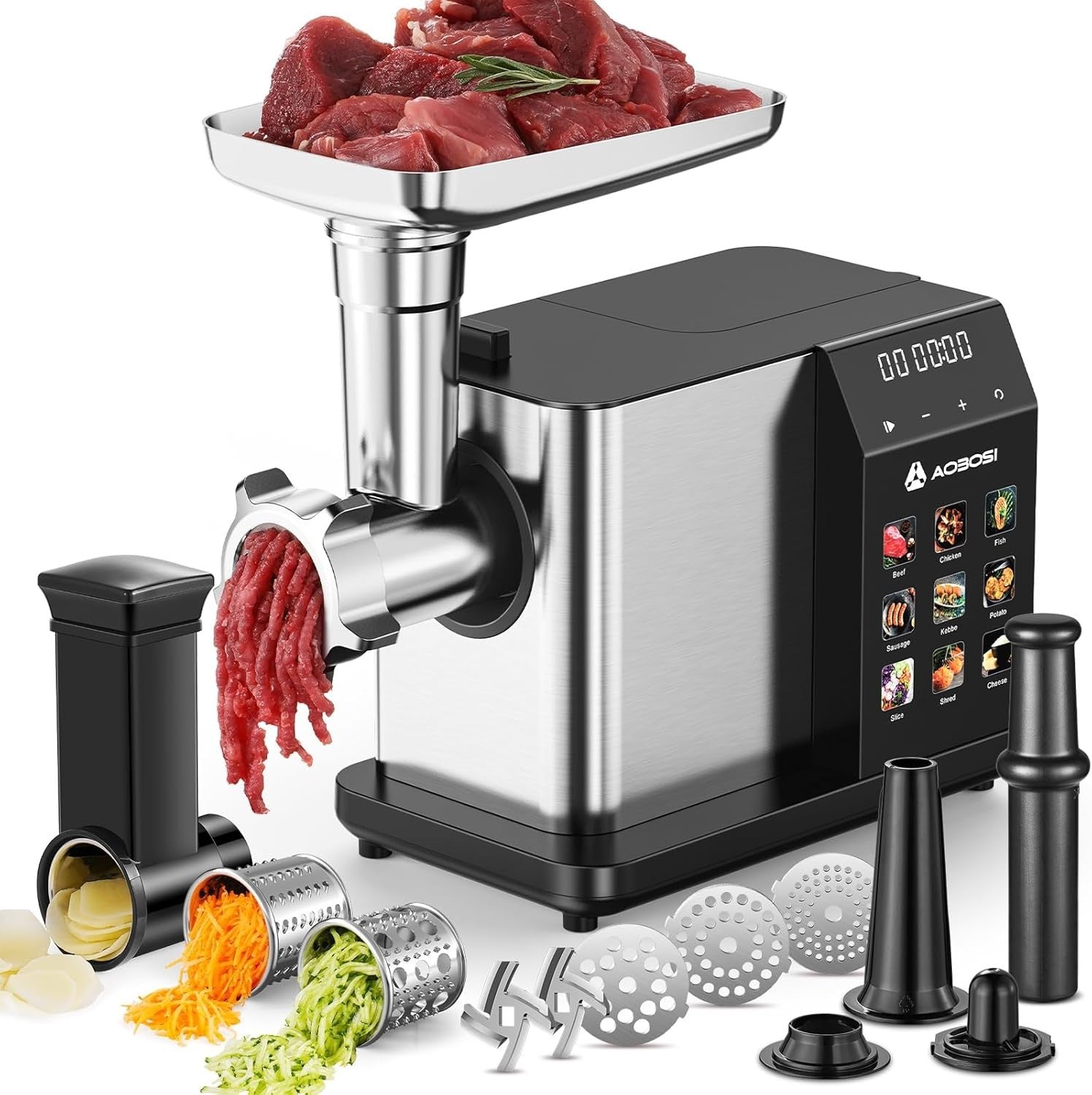 3000W Electric Meat Grinder 9 Speed Food Processor Sausage Maker