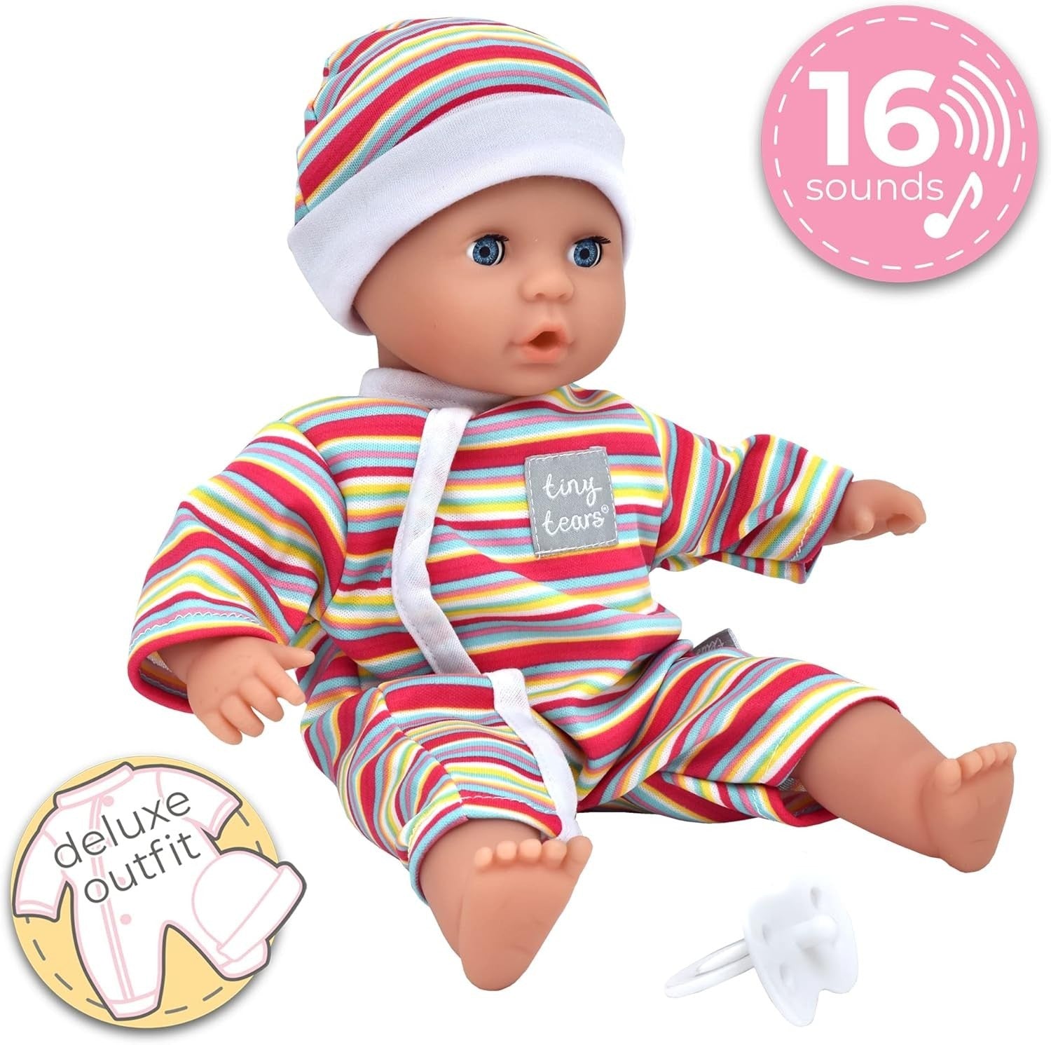 30cm Soft Baby Doll w 16 Sounds Cuddly Nurture Toy Dummy