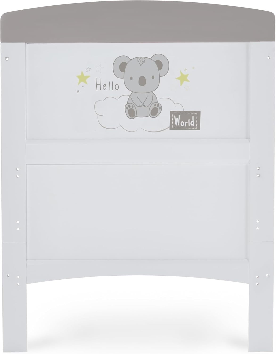 Convertible Cot Bed with Adjustable Height Toddler Bed 140x70cm Koala Grey