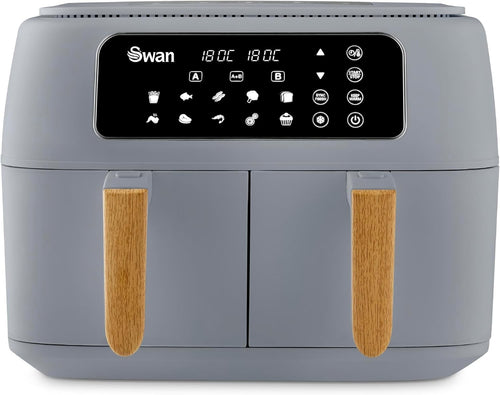 Dual Zone Air Fryer 8L | 13 Presets Fast Healthy Cooking Cyclone Tech Grey
