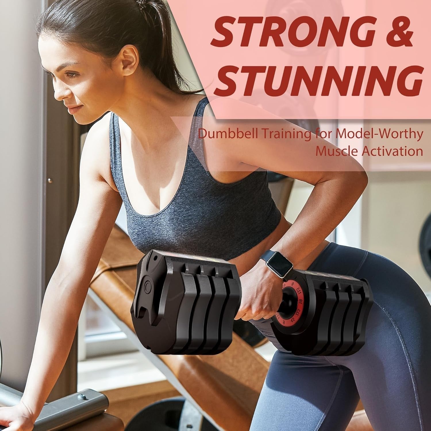 22.5LB Adjustable Dumbbell 5-in-1 Quick Adjust Single Home Gym Weight