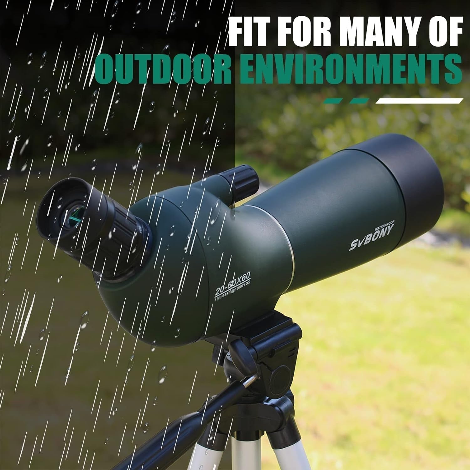 20-60x60mm Spotting Scope HD BAK4 Prism Waterproof Tripod Phone Adapter