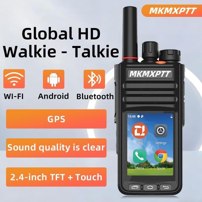 4G Android Walkie Talkie Touch Screen WiFi GPS Bluetooth POC Radio