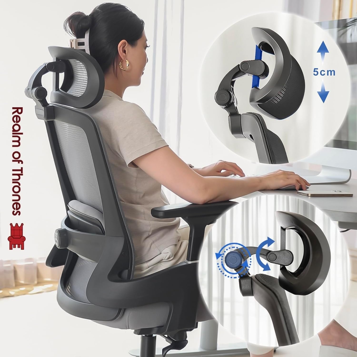 Ergonomic Office Chair Black Mesh Executive Swivel Computer Desk Seat New