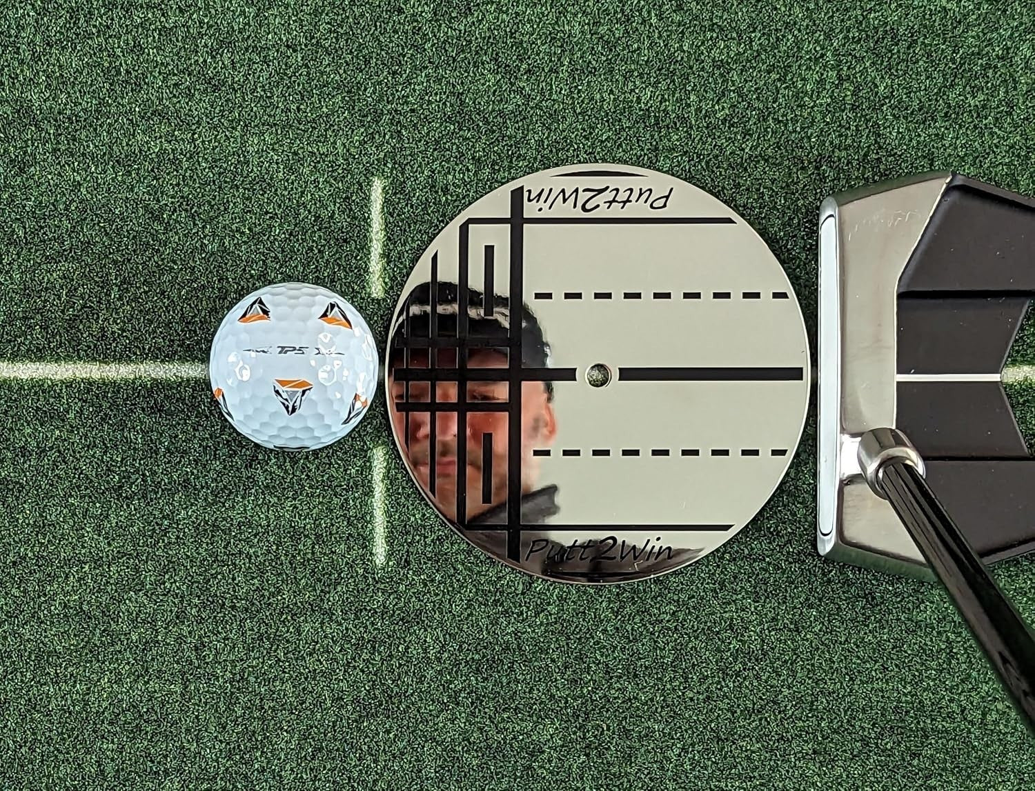 Indoor Golf Putting Mat Trainer Practice Green Alignment Mirror 6.5ft
