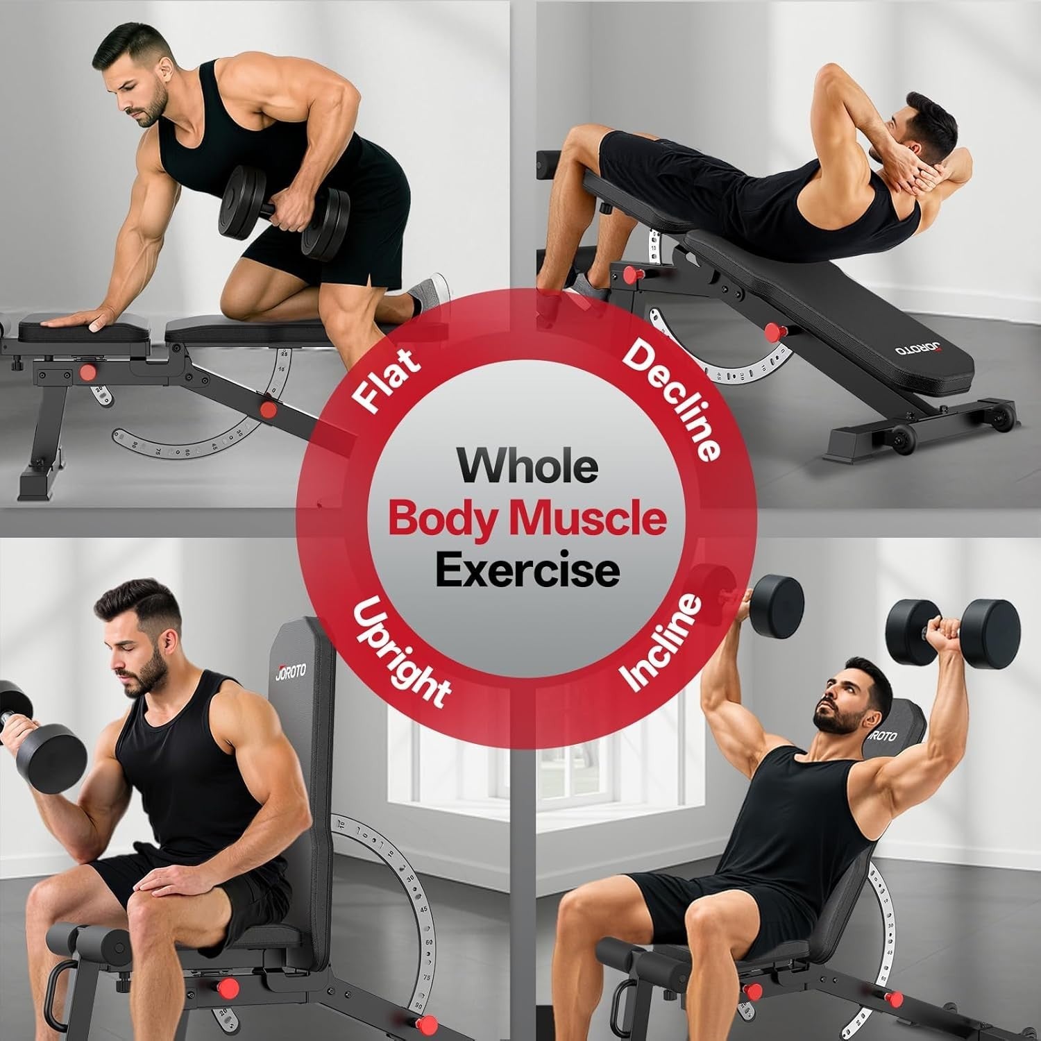 Professional Multi-Angle Strength Bench 1700lb Heavy Duty Home Gym
