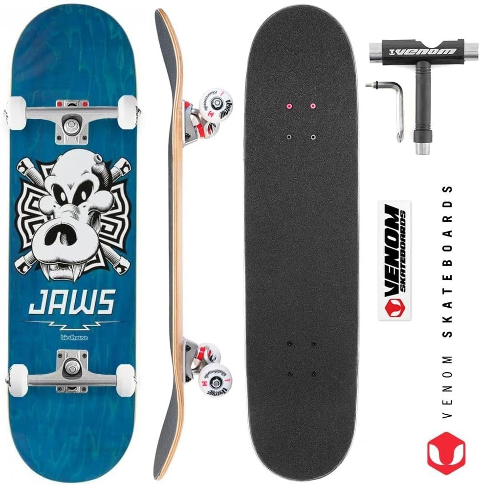 Pro Jaws Skull Custom Complete Skateboard 8.25" Adult Deck