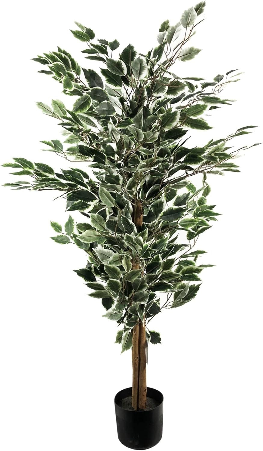 130cm Artificial Variegated Tall Natural Ficus Tree in Pot Indoor Home Decor