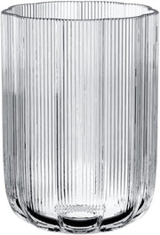Large Clear Glass Flower Vase 22.5cm Ribbed Modern Table Home Decor