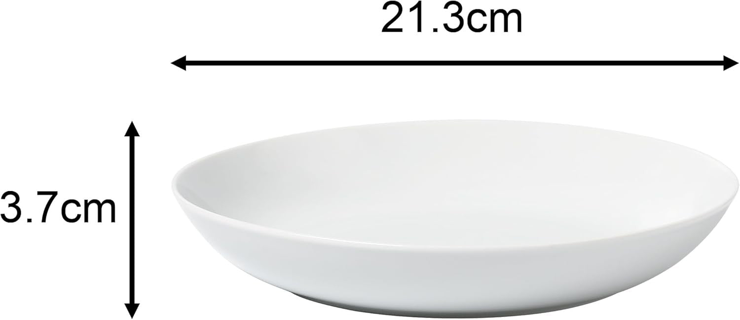 42 Piece White Dinner Set Porcelain Coupe Plates Bowls Cups Dishwasher Safe