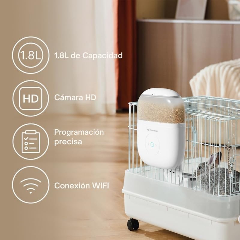 Smart Small Pet Feeder Camera App Control HD Video 10 Meals Daily