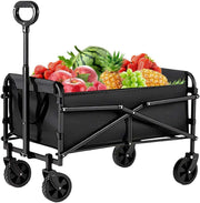 Foldable Heavy Duty Festival Trolley Wagon Outdoor Garden Camping Cart Black