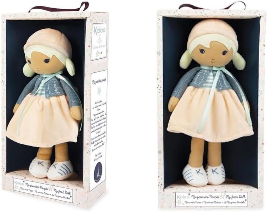 32cm Soft Fabric Baby Doll Modern Style Cuddly First Doll Name Ribbon Gift