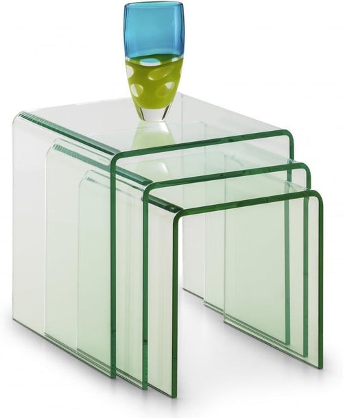 Square Clear Glass End Table Side Lamp Accent Coffee Modern 12mm Thick 36KG
