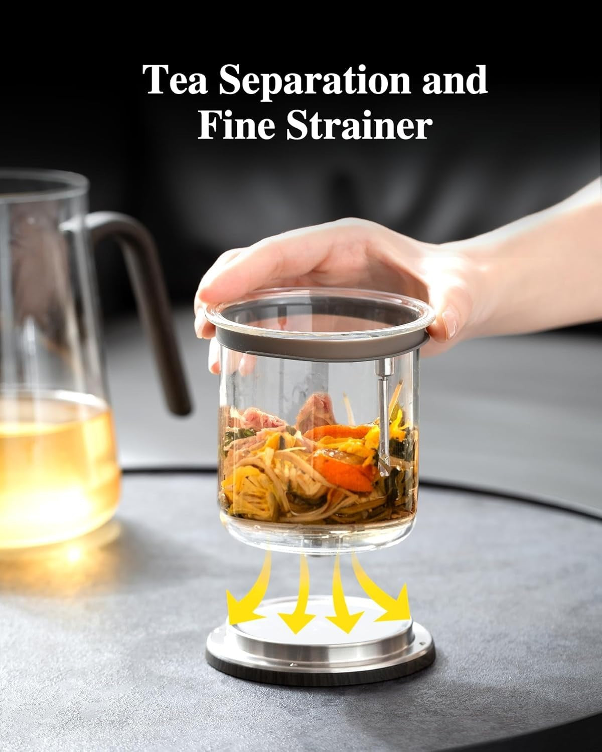 1000ml Magnetic Glass Teapot with Infuser Loose Leaf Tea Pot Gift Box