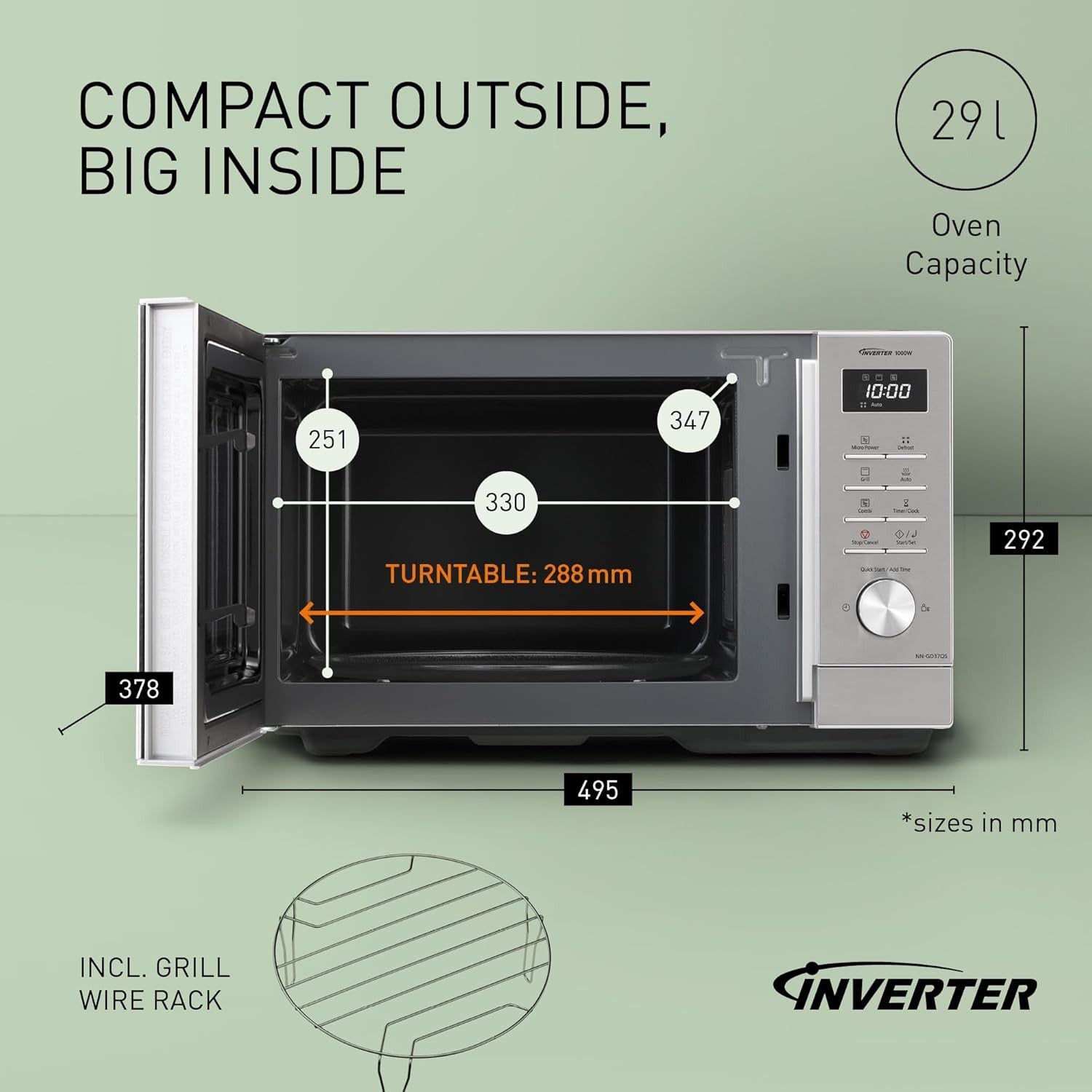 29L Grill Microwave 1000W Combination Oven Auto Defrost