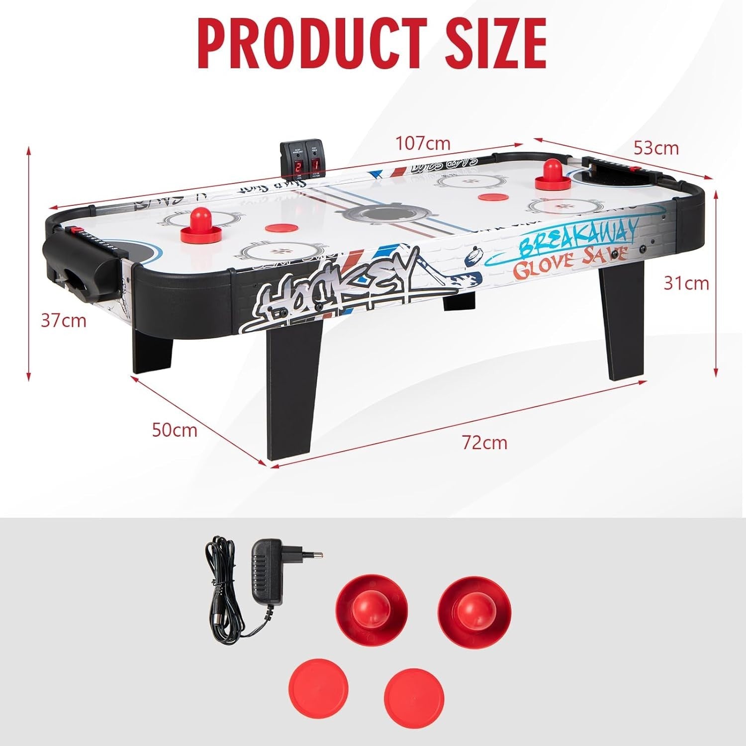 42 Inch Tabletop Air Hockey Table LED Scoreboard Mini Arcade Game