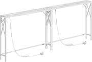 2x Slim Console Tables with USB Charging – 100cm Entryway or Sofa Table