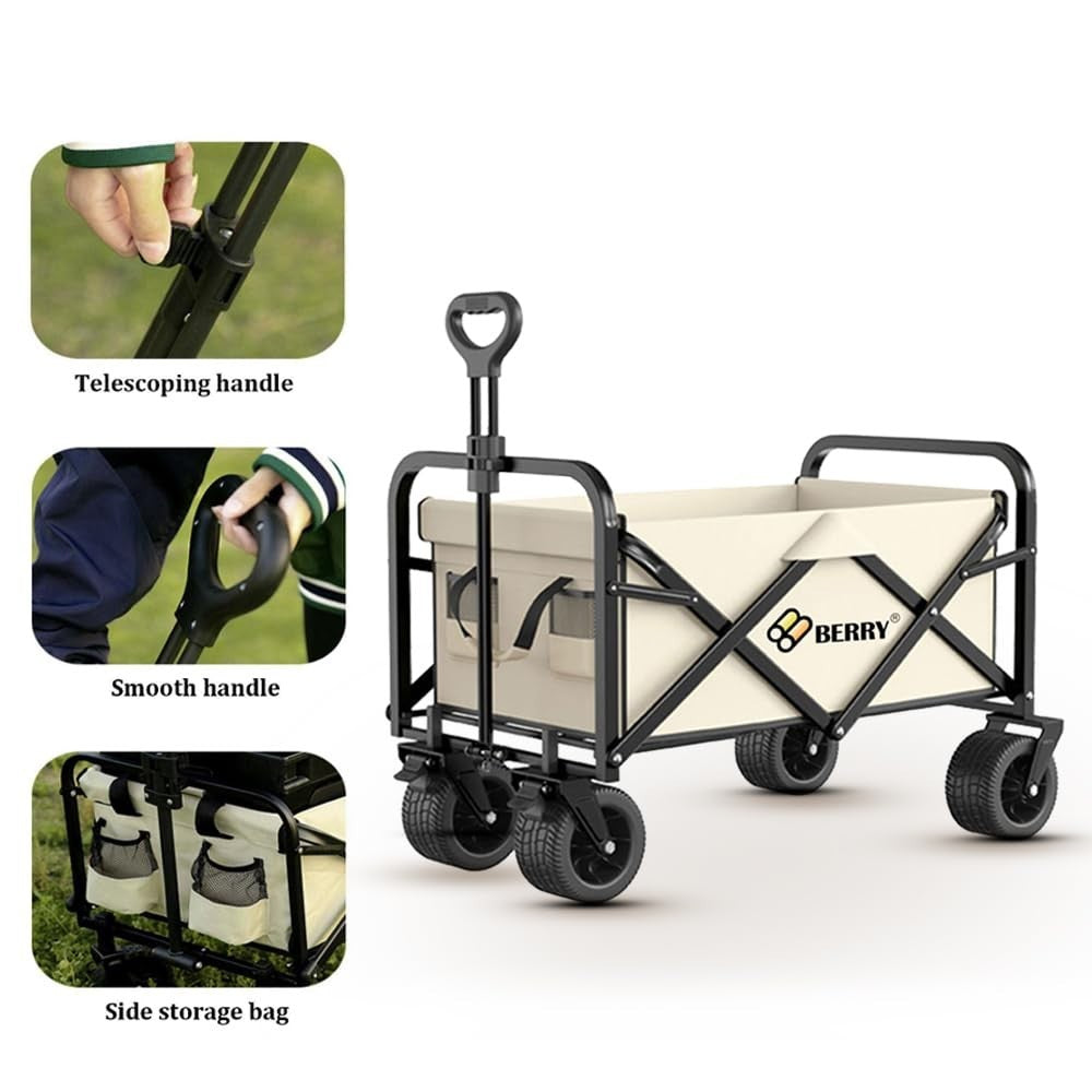 Heavy-Duty Foldable Utility Wagon Trolley | 150KG All-Terrain Cart