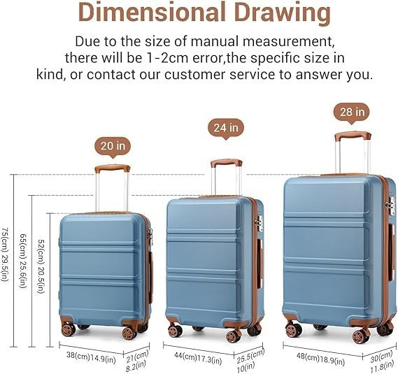 Compact Flight Carry-On 20” ABS+PC Hard Case Spinner with TSA Lock