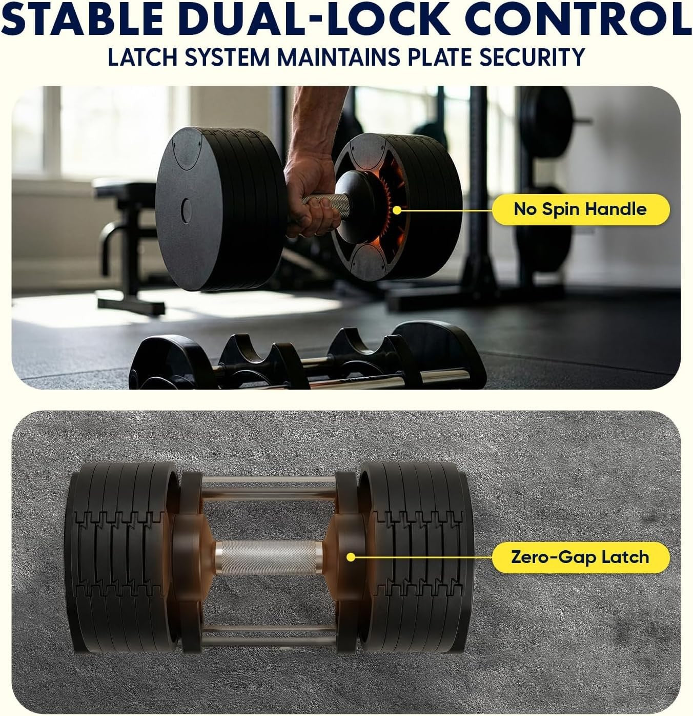 45lb Adjustable Dumbbell Fast Dial Space Saving Non Slip Home Gym