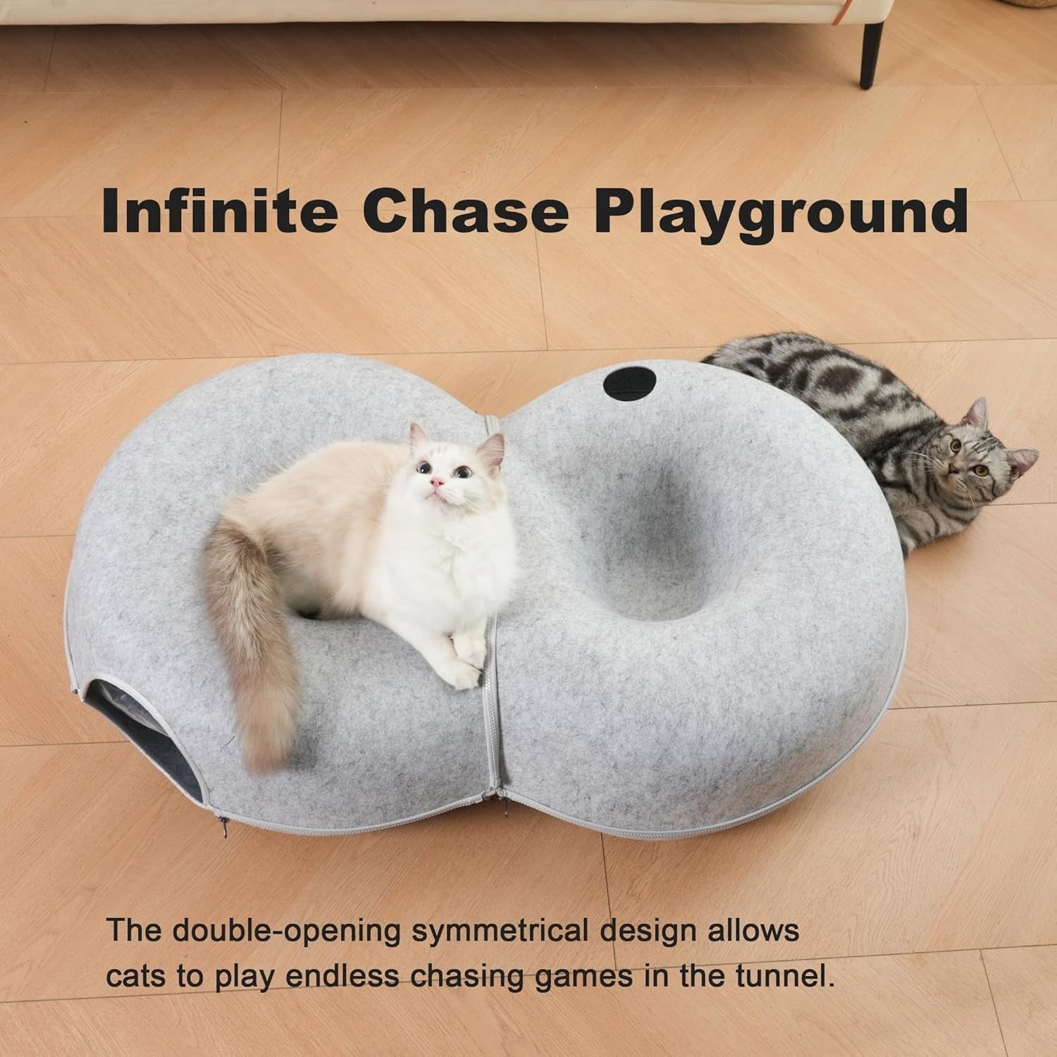 8 Shape Cat Tunnel Bed Large Peekaboo Donut Cave w 12 Toy Balls