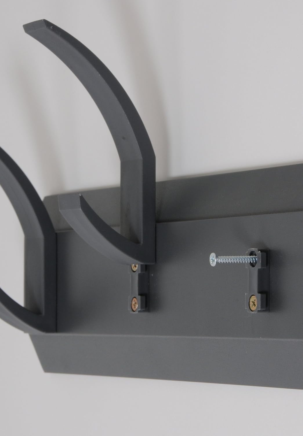 Wall Mounted Coat Rack 8 Hooks | Heavy Duty Graphite Hat & Bag Hanger